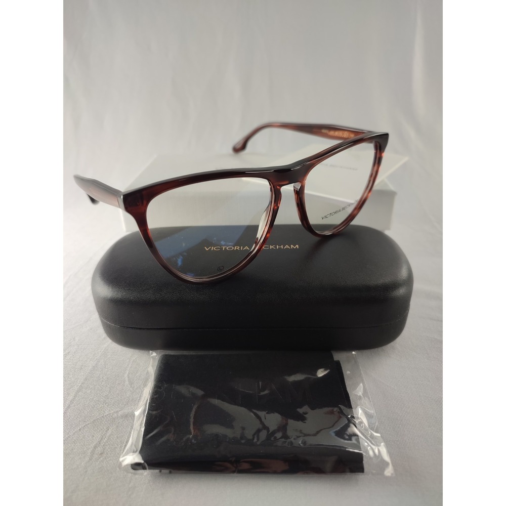 Victoria Beckham VB2672‎ 618 Amber Tortoise Cat Eye Eyeglass Frames 56-15-140